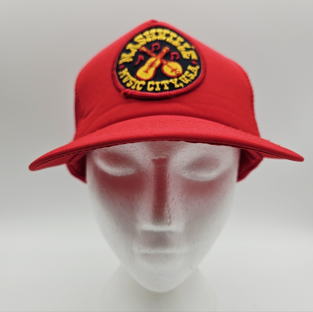 VINTAGE | "Nashville Music City USA" mesh trucker snapback cap hat